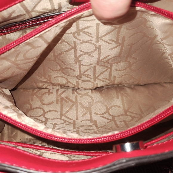 Calvin Klein Monogram CK Signature Satchel Handbag with card case - Picture 6 of 10